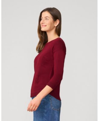 Women's Wineglass Drop Shoulder Tunic Sweater