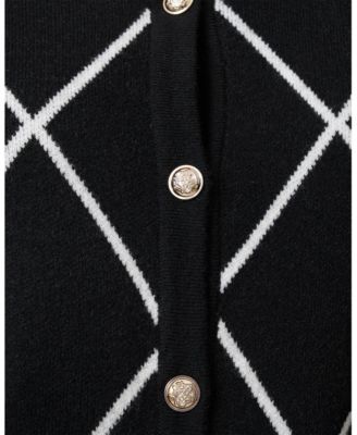 Women's Argyle Crewneck Cardigan