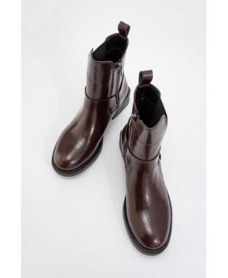 Stone Buckled Zip Ankle Boot (Women)