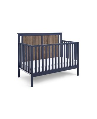 4-in-1 Convertible Crib in Midnight Blue and Vintage Walnut