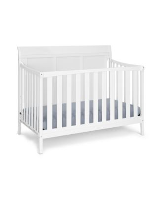  Classic White 4-in-1 Convertible Crib with Sleek Lines and Toddler Bed Conversion