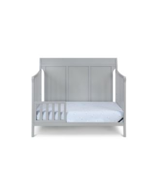  Gray 4-in-1 Convertible Crib with Clean Lines and Expandable Toddler Bed Frame