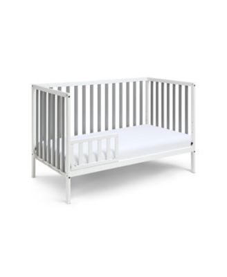  White and Gray 3-in-1 Island Convertible Crib with Adjustable Mattress Support