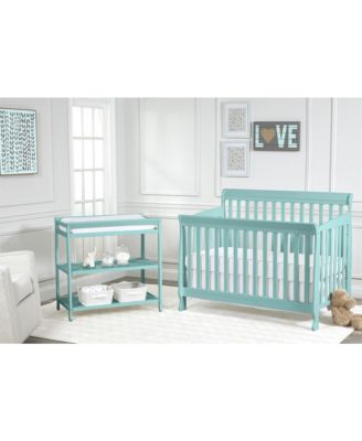 Vibrant Turquoise 4-in-1 Convertible Crib with Coastal-Inspired Design and Bed Conversion