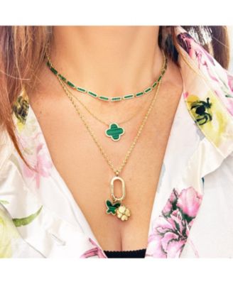 Oval Gold Charm Holder 14K Gold