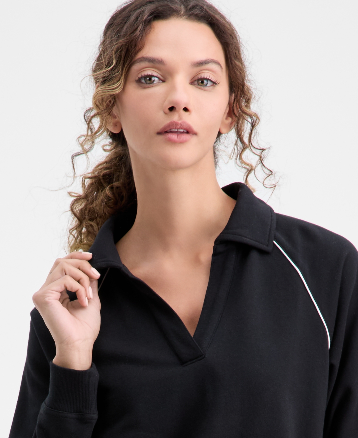 Id Ideology Women's Johnny Collar Top, Macy's Exclusive