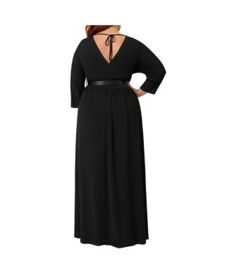 Plus Size 3/4 Sleeve Batwing Maxi Dress