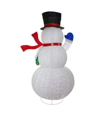 71" LED Lighted Iridescent Twinkling Snowman Outdoor Christmas Decoration