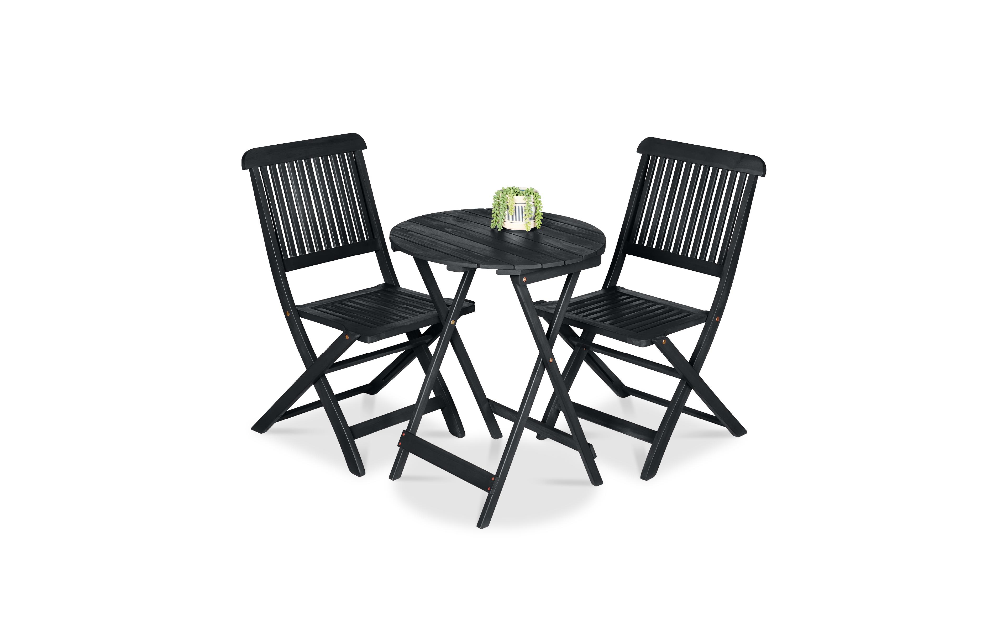 Best Choice Products 3-Piece Acacia Wood Bistro Set, Folding Patio Furniture w/ 2 Chairs, Table