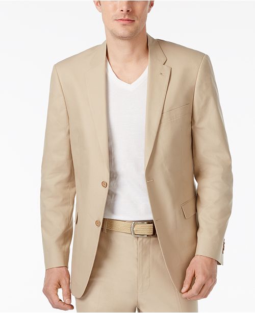 Tommy Hilfiger Tan Cotton Poplin Classic-Fit Suit Separates - Suits ...