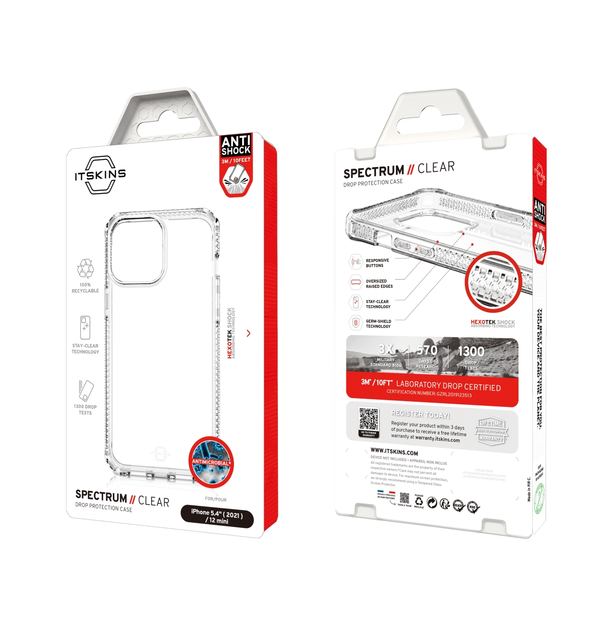ITSkins Spectrum Clear Case for Apple iPhone 13 mini / 12 mini