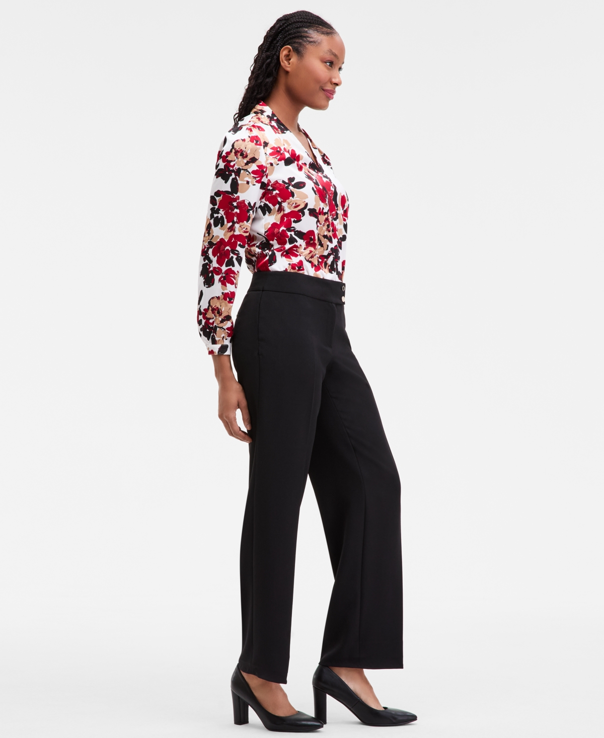 Kasper Women's High Rise Wide-leg Pants In Multi