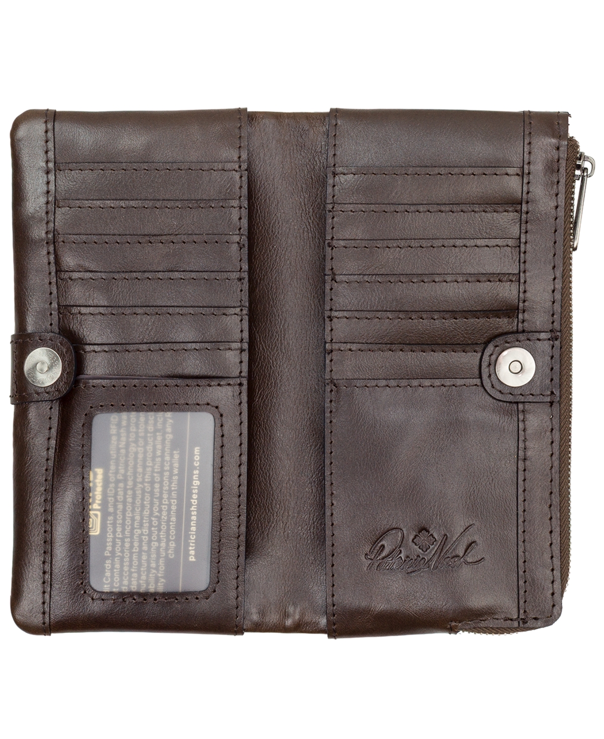 Patricia Nash Prassa Bark Leaves Textured Wallet In Brown