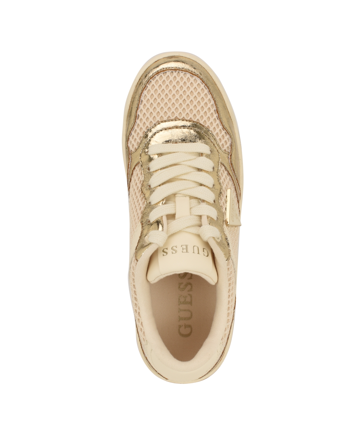 Guess Women's Miram Platform Lace-up Court Sneakers In Gold