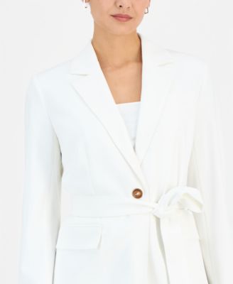 Women's One-Button Tie-Waist Blazer