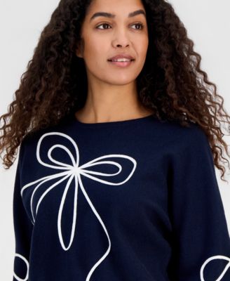 Women's Soutache Bow Crewneck Sweater