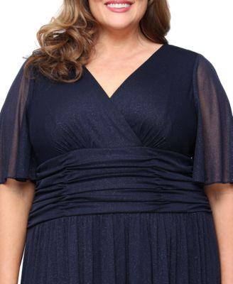 Plus Size Long -Neck A-Line Dress