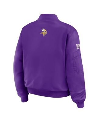 Women's Purple Minnesota Vikings Patch Full-Zip Bomber Jacket