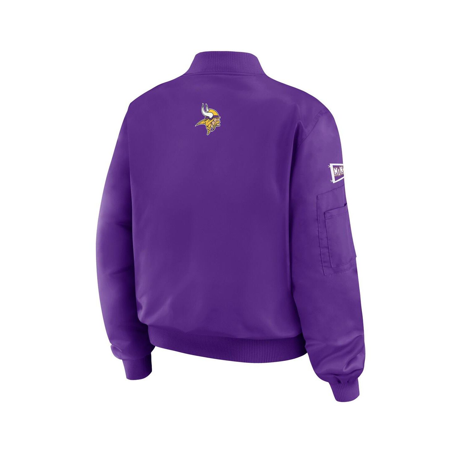 Women's Purple Minnesota Vikings Patch Full-Zip Bomber Jacket