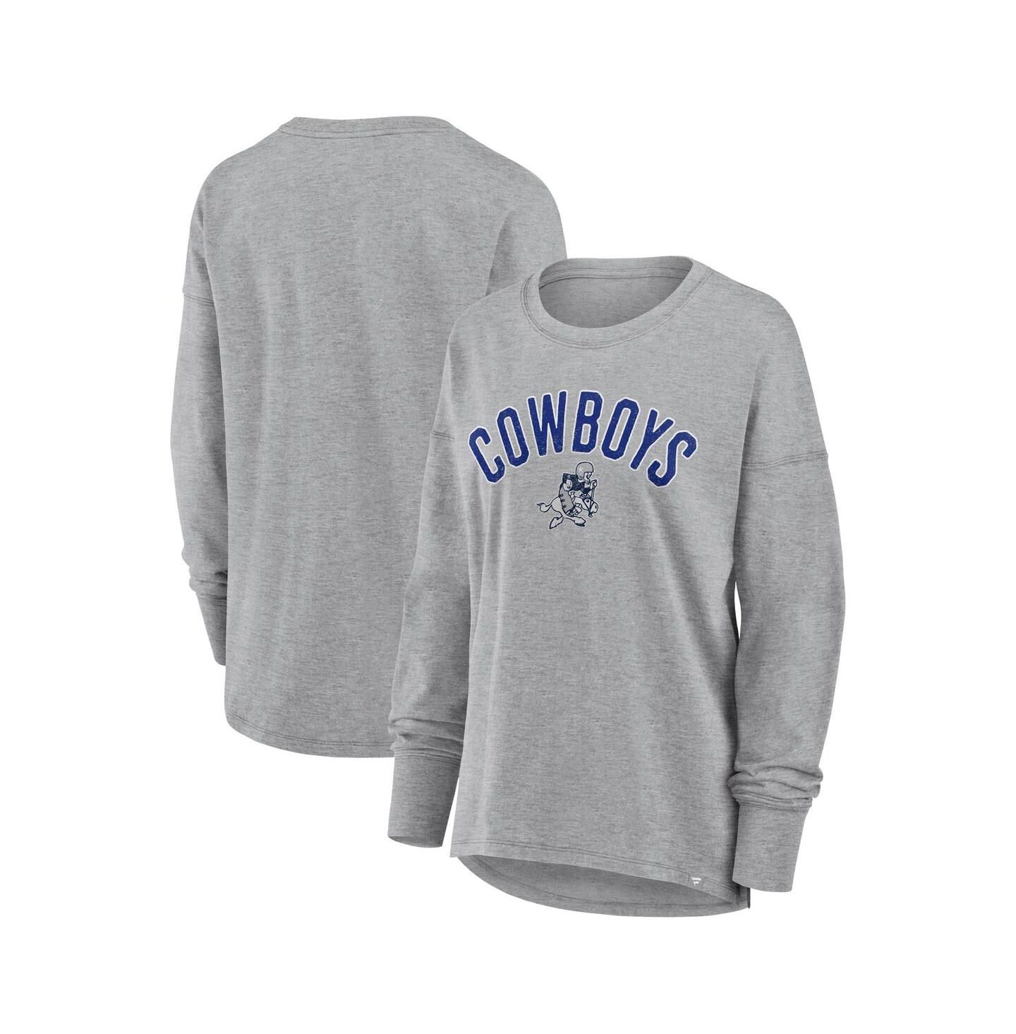 Женская футболка Fanatics Heather Gray Dallas Cowboys Hometown Legacy Long Sleeve — фото 1