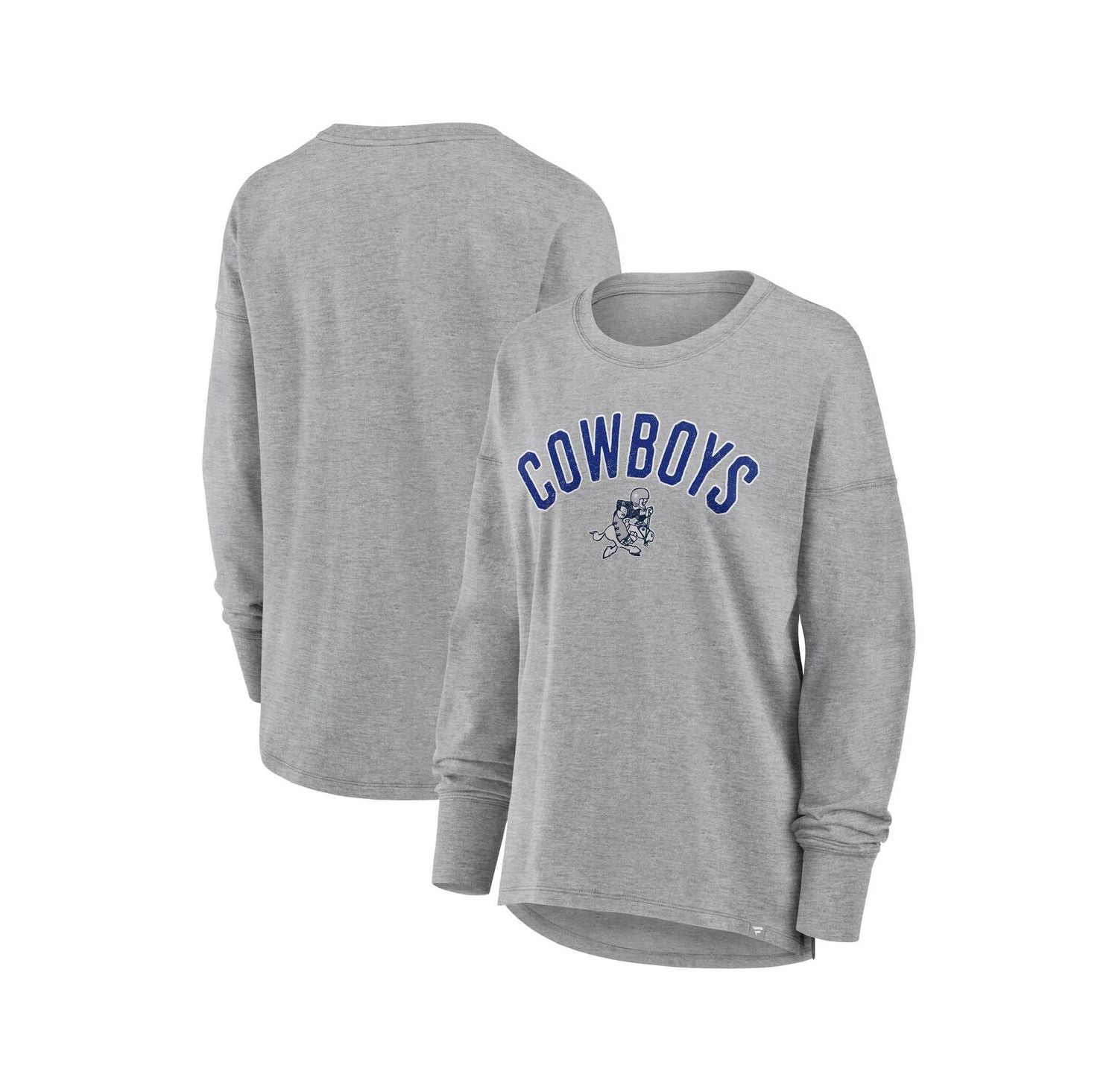 Women's Heather Gray Dallas Cowboys Hometown Legacy Long Sleeve T-Shirt