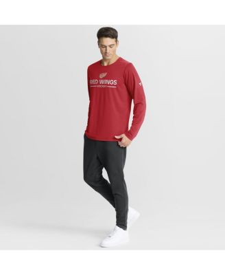 Men's Red Detroit Red Wings Authentic Pro Centennial Rink Tech Long Sleeve T-Shirt