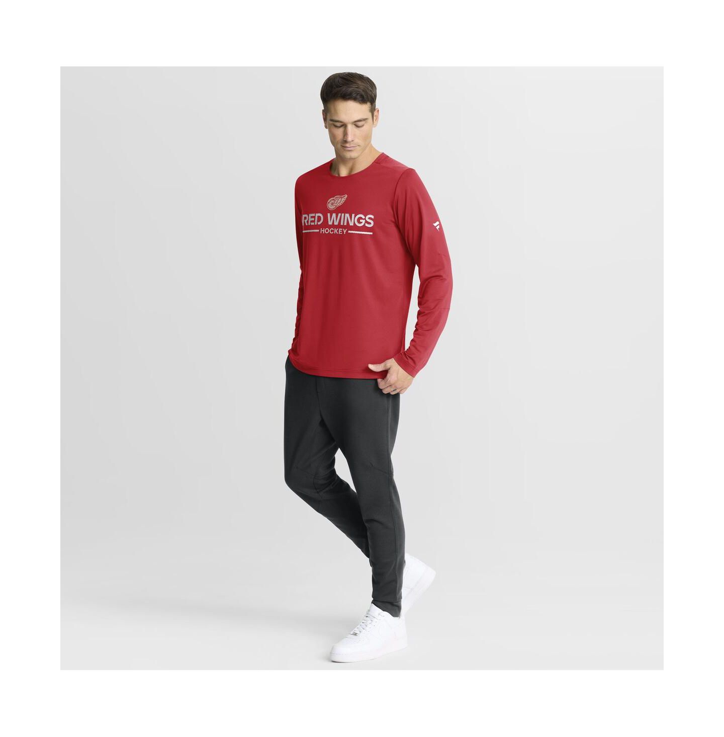 Мужская футболка Fanatics Red Detroit Red Wings Authentic Pro Centennial Rink Tech Long Sleeve — фото 3
