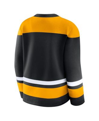 Women's Black/Yellow Boston Bruins Icing Fleece Lace Up Sweatshirt