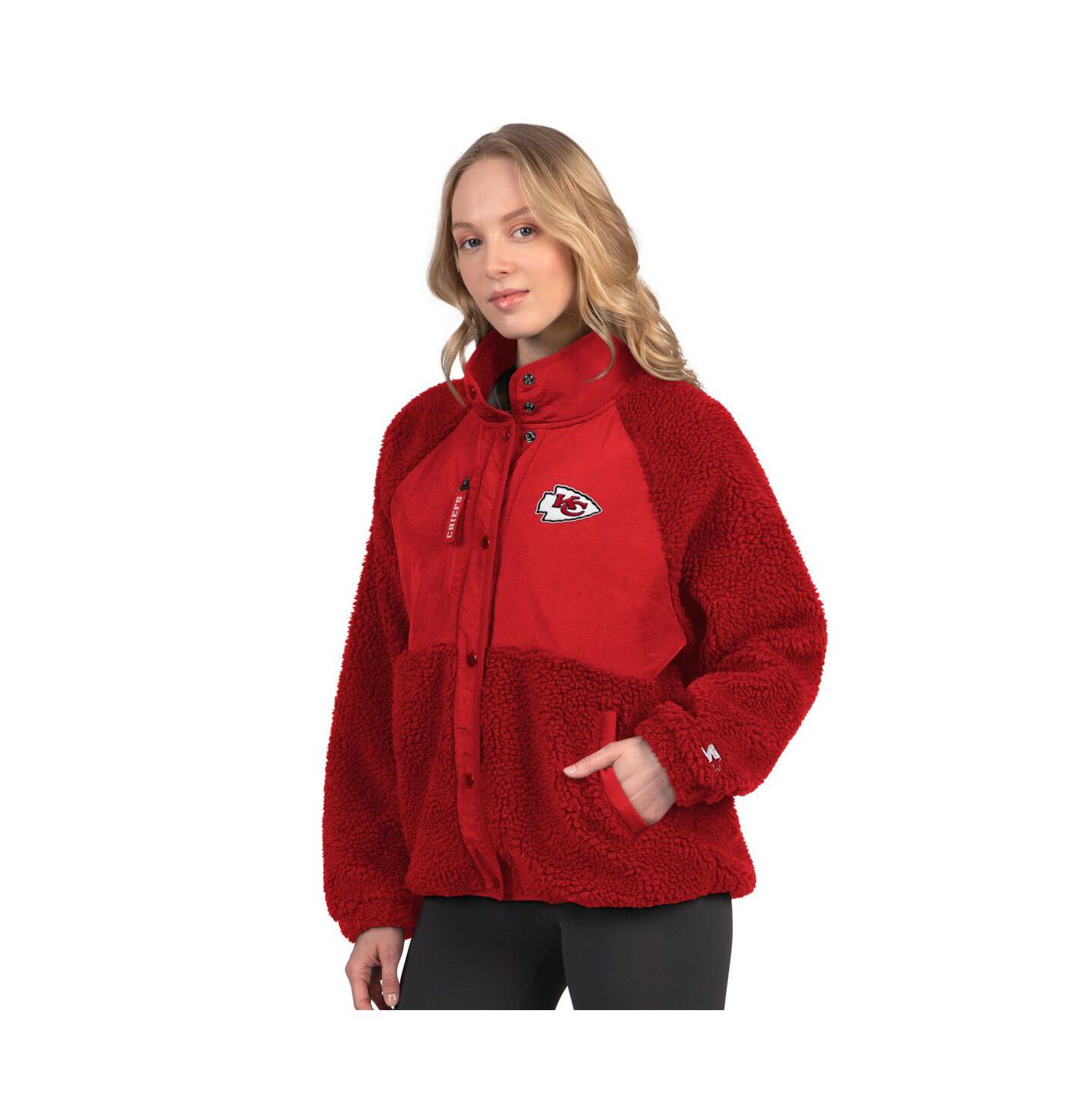 Женская куртка Starter Red Kansas City Chiefs On the Ball Sherpa — фото 1