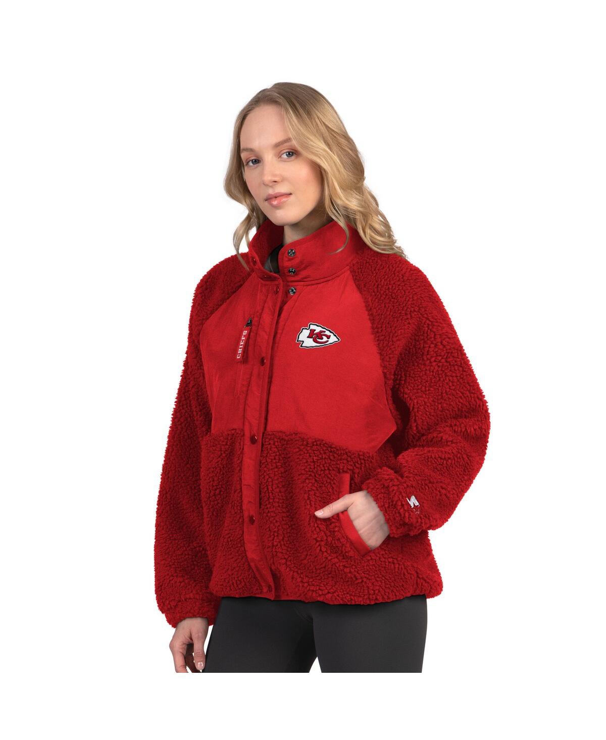Starter Women's Red Kansas City Chiefs On The Ball Sherpa Jacket In Red