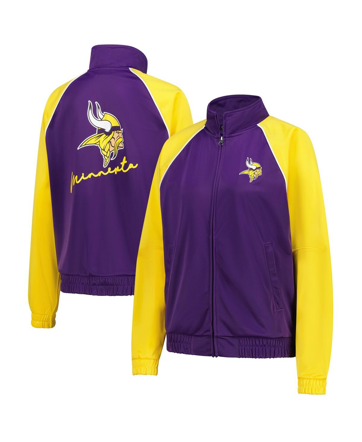 G-iii 4her By Carl Banks Women's Purple/gold Minnesota Vikings Replay Full-zip Track Jacket In Multi
