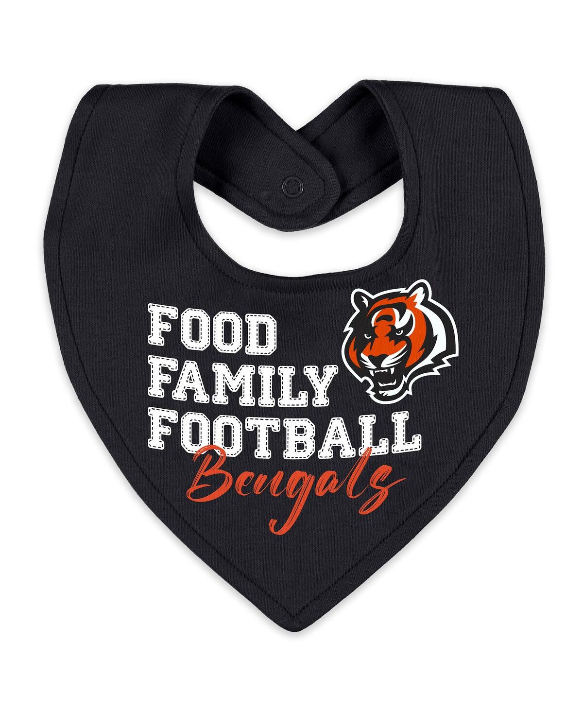 Wear By Erin Andrews Baby Boys And Girls Newborn Cincinnati Bengals Sleep And Play Full-zip Sleeper Bib Set In Gray