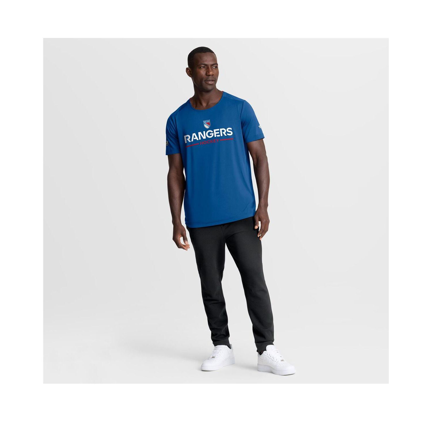 Men's Blue New York Rangers Authentic Pro Rink Centennial Tech T-Shirt