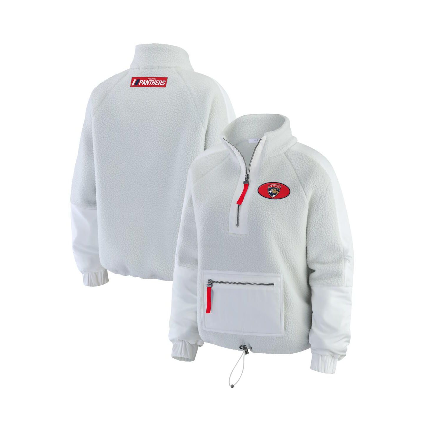 Женская куртка WEAR by Erin Andrews Gray/White Florida Panthers Polar Fleece Quarter-Zip — фото 1