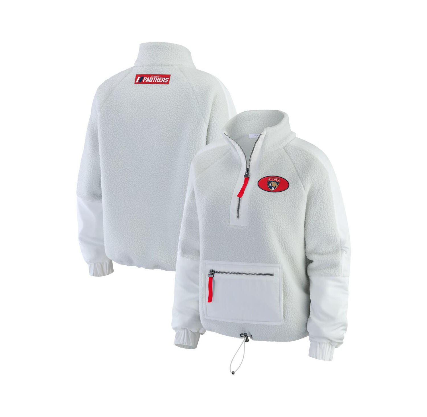 Women's Gray/White Florida Panthers Polar Fleece Quarter-Zip Jacket