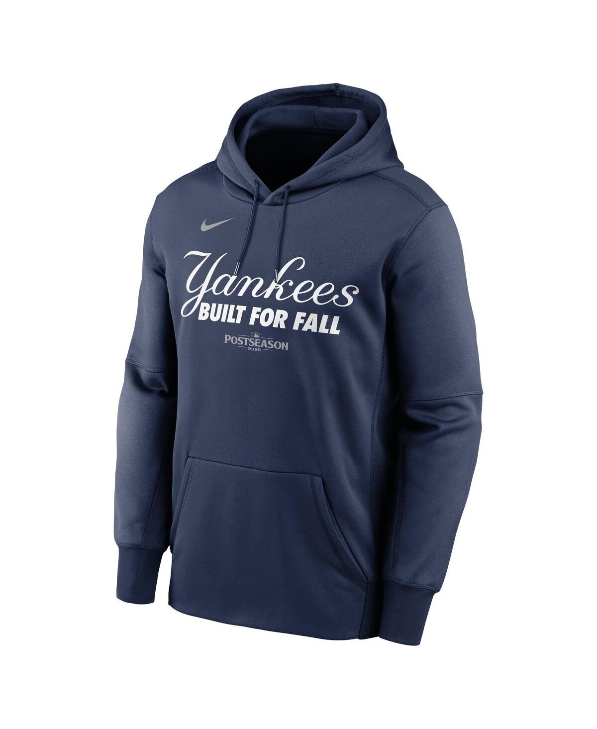 Nike Men's Navy New York Yankees 2025 Mlb Postseason Authentic Collection Therma Fleece Hoodie In Blue