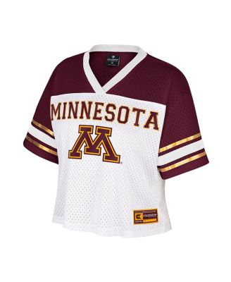 Women's White Minnesota Golden Gophers Treasure Cropped Football Jersey