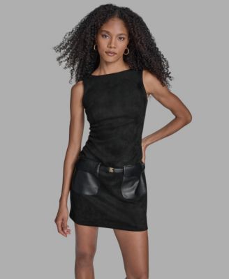 Women's Sleeveless Suede Mini Dress