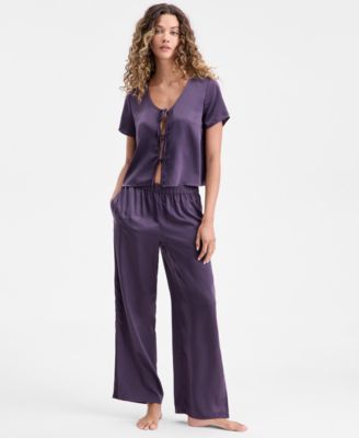 Women's 2-Piece Short-Sleeve Top and Pants Pajama Set