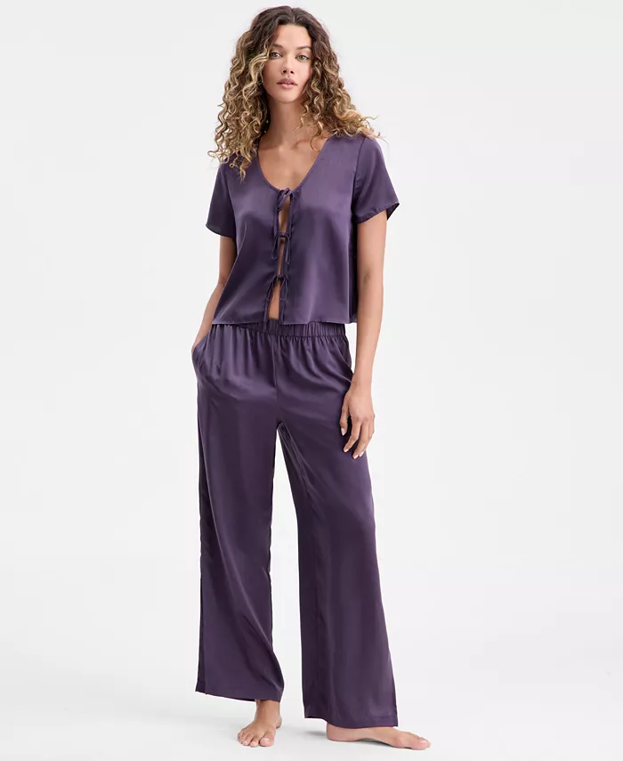 Women's 2-Piece Short-Sleeve Top and Pants Pajama Set - thumbnail 4