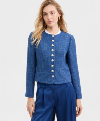 Women&#39;s Boucl&amp;eacute; Tweed Cropped Jacket