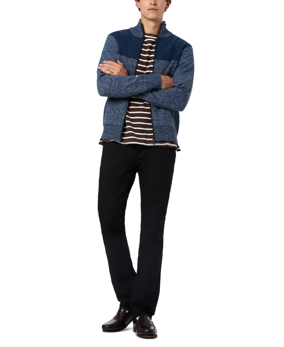 Buffalo David Bitton Men's Wando Relaxed Full-zip Knit Jacket In Gray