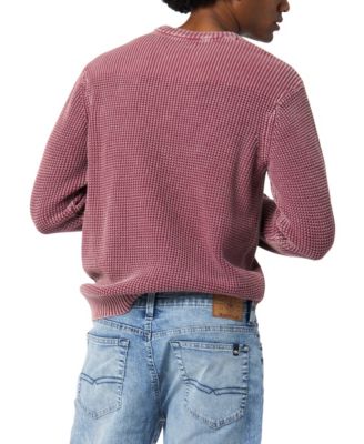 Men's Washy Textured Knit Crewneck Sweater