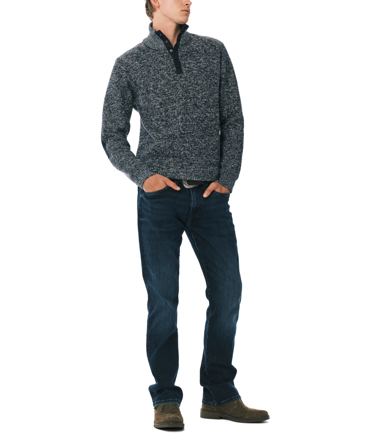 Buffalo David Bitton Men's Weeberry Quarter Snap Sweater In Gray