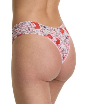 Women's Printed Signature Lace Original Rise Thong Underwear