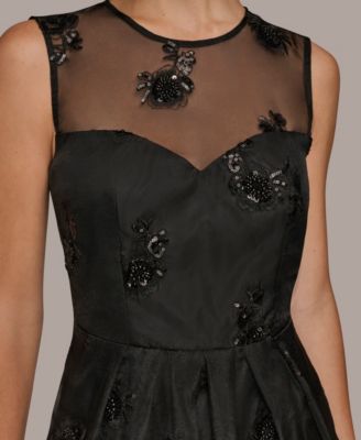 Women's Sleeveless Illusion Cocktail Dress