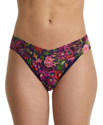 Women's Printed Signature Lace Original Rise Thong Underwear