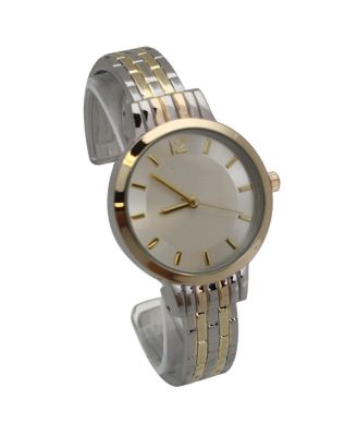 Twotone Textured Bangle Watch