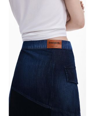 Women's Crossed denim midi skirt