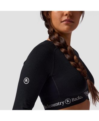 Women's Cedars RWS Merino Lt-Wt Baselayer Cropped Crew Top Lightweight Long Underwear Tops